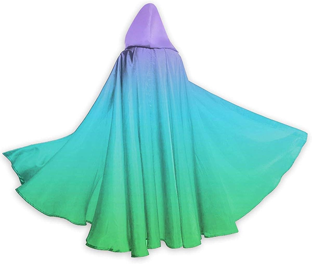 Rainbow Colorful Halloween Cloak Fancy Hooded Cape with Drawstring
