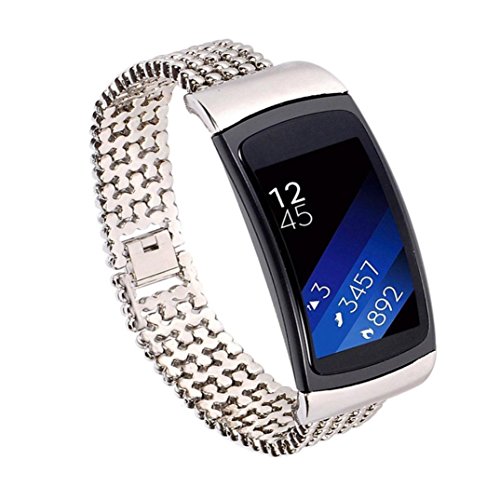 For Samsung Gear Fit2 Pro,Outsta New Stainless Steel Watch Band Accessory Band Bracelet (Silver)