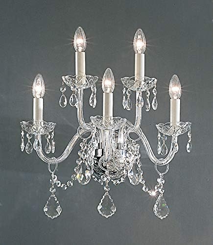 Classic Lighting 8260 CH SC Bohemia, Crystal All Glass, Sconce/WallBracket, 13" x 20" x 18", Chrome