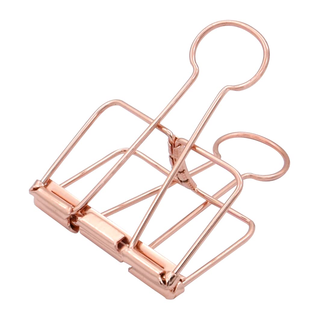 Extra Large Binder Clips 2 Inch, Big Paper Clamps Rose Gold for Office School Supplies (15Pcs)