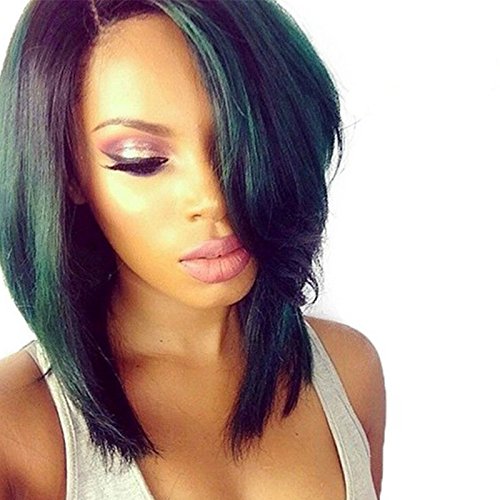 Ten Chopstics Lace Front ï¼·igs Brazilian Human Hair Short Glueless Half Wigs Black Women Natural Baby Hair (14inch)