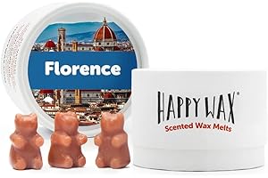 Happy Wax Florence Soy Wax Melts - Scented Wax Melts Infused with Essential Oils, Perfect for Melting in Your Wax Melt, Cube, or Tart Warmer - Spice, Bergamont, and Amber Notes, 4 oz Eco Tins