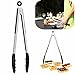 B-sea Kitchen Tongs, Easy Grip Silicone Cooking/Food Tongs, Bonus Silicone Oven Mitt, Pack of 2, Black