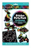 Melissa & Doug Scratch Art Stickers Party Pack - Cats, Puppies, Fish, and Bunnies (12 Stickers)