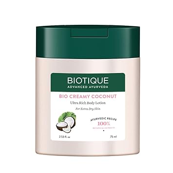 Biotique Bio Creamy Coconut Ultra Rich Body Lotion for Extra Dry Skin, 75ml