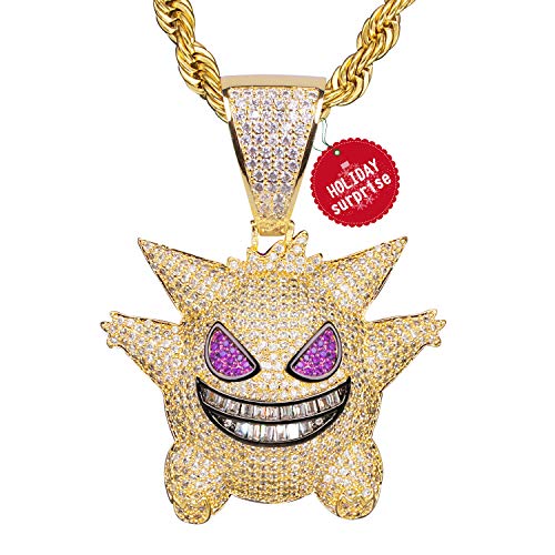 Diamond Chain Gengar Chain Pokemon Necklace Gold Plated with Killy