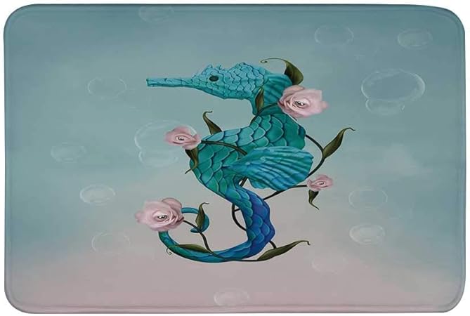 Kinhevao Surrealistische rutschfeste Türmatte, Seepferdchen mit