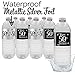 Black and Silver 50th Birthday Party Water Bottle Labels | Shiny Foil | 24 Count