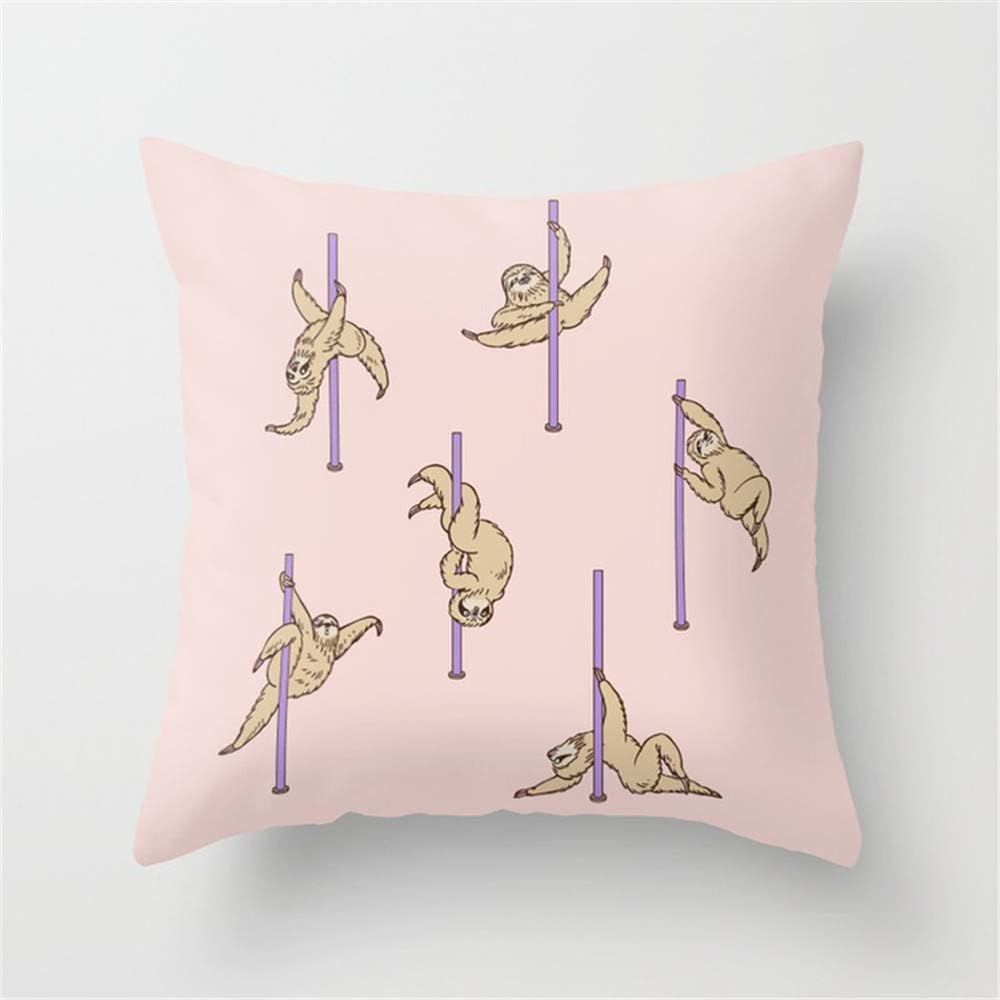 Sloths Pole Dancing Club Throw Pillow Case Cushion Cover 18 X 18 Inches