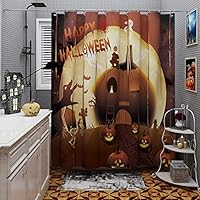 DESIHOM Halloween Shower Curtain, Pumpkin Halloween Decorations Fall Shower Curtain Halloween Bathroom Decor Polyester Waterproof Shower Curtain 70.9 inch