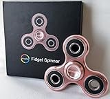Metal Fidget Spinner Original Envolve (Rose Gold) - For focus, calm anxiety, and break nervous habits - Long spins 3-5 minutes (Gift Packaging)