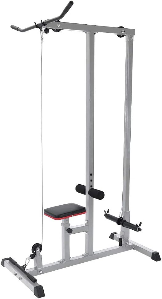 VKEKIEO Home Gym LAT Pull Down Machine Low Bar Cable Fitness for Home Sports, Training Weight (48x24x76.5in)