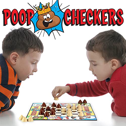 Poop Checkers Game for Kids Poo Gag Gift Board Game, Funny Checkers Set
