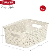 Curver My Style Small Rectangular Storage Basket Vintage White 4 Litre view 6