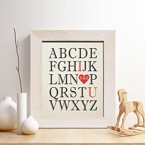 Personalized 2nd Cotton Anniversary Gift for Him or Her, I Love U Print, Gifts for Husband and Wife