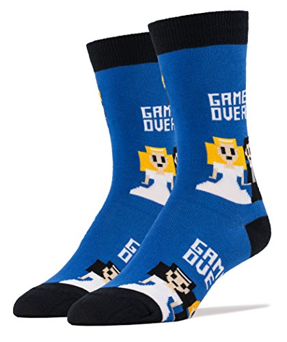 Mens Funny Novelty Crew Game Over Socks