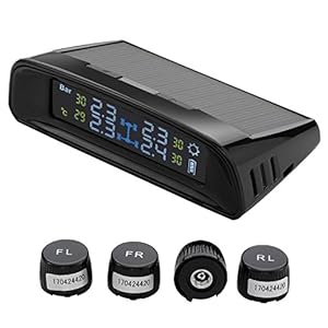 NexGadget タイヤ空気圧監視システム タイヤ空気圧温度測定 太陽能/USB二重充電 ソーラーワイヤレスTPMSタイヤ　タイヤ空気圧モニタリングシステム+4外部センサー (T40)