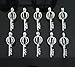 10pcs Key Shape Hollow Silver Plated Bead Cage Locket Pendant - Add Your Own Beads,Stones, Rock to Cage,Add Perfume and Essential Oils to Create a Scent Fragrance Diffusing Pendant Charms