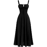 ABEHIK Women Floral Corset Dress Summer Dress 2026 Boho Flowy Slit Lace Up Midi Dresses Going Out A Line Casual Sundress