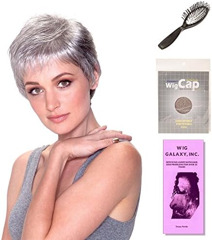 (4 Item Bundle) - (#BT-6026) Feather Lite Mono (Partial) by Belle Tress, Wig Brush, Booklet and a Free Wig Cap Liner. (Gold Blond HL)
