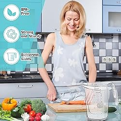 Roshtia 2 Pcs Unbreakable Plastic Measuring Cups