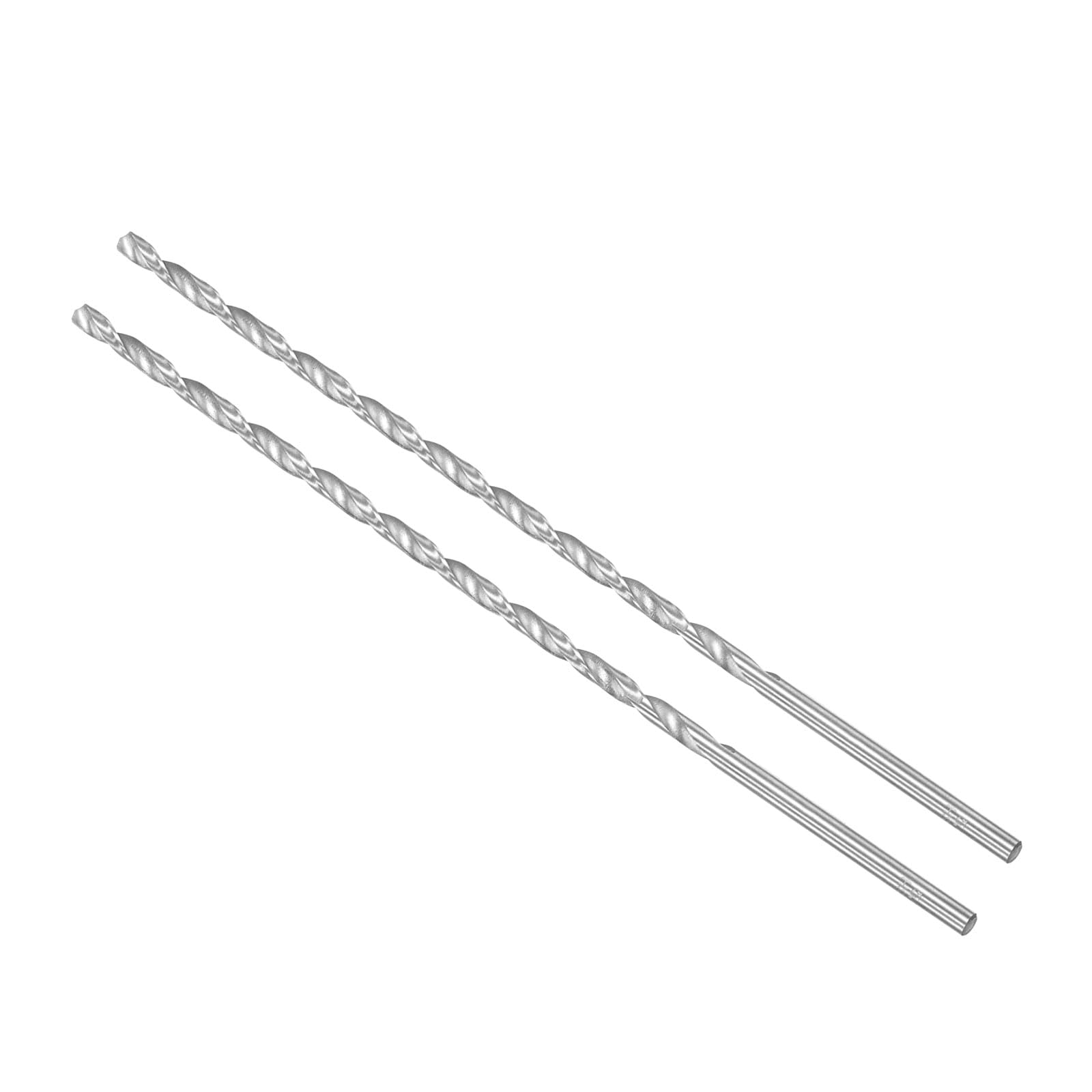 CoCud Extra Long High Speed Steel Twist Drill Bits, 5.2mm Diameter 300mm Length, Straight Twist Jobber Drill Bit - (Applications: for Metal Woodwork Plastic Aluminum), 2-Pieces
