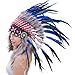 Novum Crafts Feather Headdress | Native American Indian Inspired | Blue