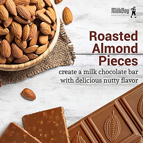 Milkboy Swiss Almond Chocolate Bars Premium Swiss Alpine Milk