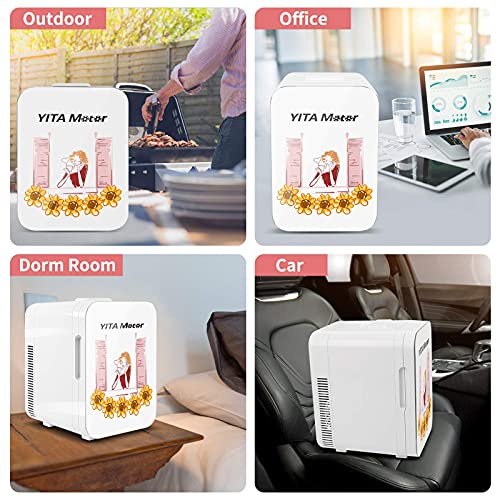 YITAMOTOR White Mini Fridge for Bedroom 10 Liter Desktop Fridge for