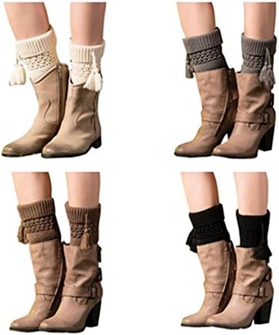 Women Winter Leg Warmers Boot Socks, TAORE Tassel Brief Paragraph Boot Cuffs