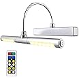 LUXSWAY Wireless Picture Light Battery Operated, Remote Control Painting Light with Rotatable Light Tube, Dimmable and Timer 