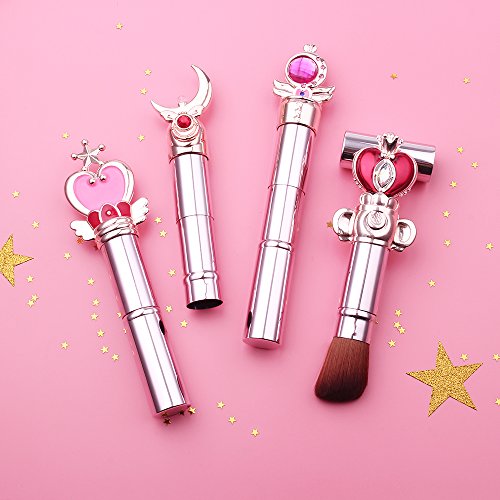 Sailor Moon Telescopic/Adjustable Magic wand brush Eyeshadow Make-up Brushes Contour Blending Cosmetic Brushs (Silver)