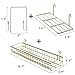 FRIADE Gold Grid Basket with Hooks,Bookshelf,Display Shelf for Wall Grid Panel,Wall Mount Organizer and Storage Shelf Rack for Home Supplies,1 Set of 3 (Gold)