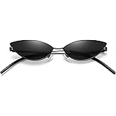 MEETSUN Retro Vintage Cat Eye Sunglasses For Women Men Narrow Small Oval Glasses Petals Shape Curved Temple Design