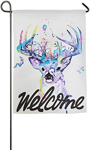 RUIGE Rainbow Purple Amusement Park Swing Colorful Hot Air Balloon Beauty Good Life Burlap Garden Flag Garden Flag Summer Welcome