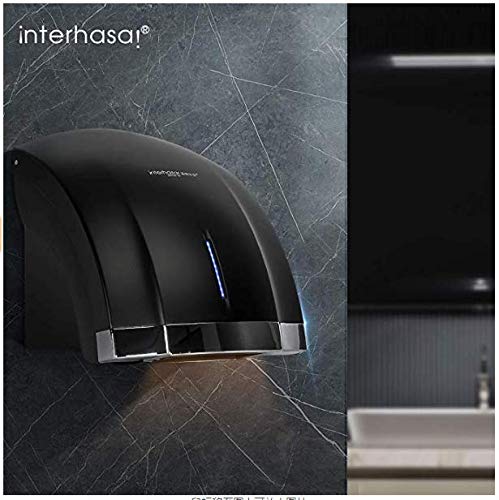 interhasa! Premium Quality High Speed 1800W Automatic Electric Commercial Hand Dryer (Black-110V)
