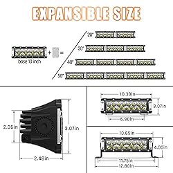 AutoFeel 10 Inch LED Light Bar Triple Rows Spot
