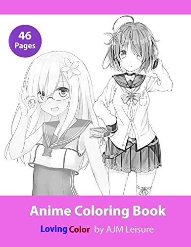 Anime Coloring Book: 46 pages of Anime drawings for adult coloring (Coloring Themes)