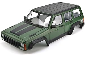 RCJUMPANT 1/10 RC Crawler Hard Body Shell Kit - 313mm Wheelbase Cherokee Body for Axial SCX10, SCX10 II 90046, 90047 & TRX4 Kits (Army Green)