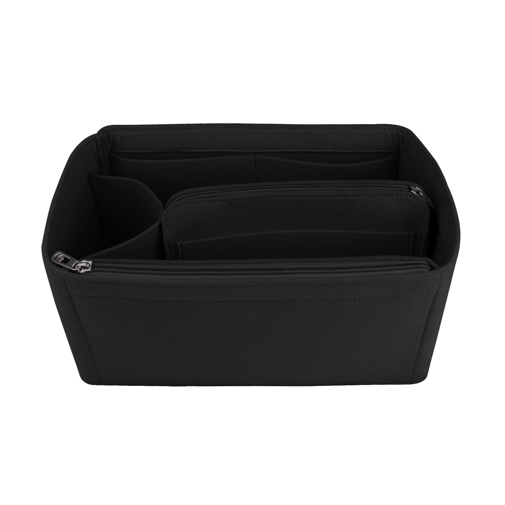 NOTAG Bag Organiser Felt Bag Organiser Insert Handbag Multi Pocket Tote Organiser Bag (Black, Large)