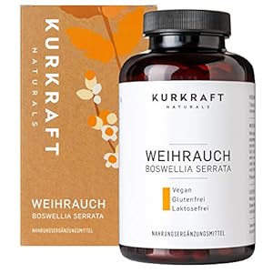 Kurkraft Weihrauch Extrakt (85%) – 180 Kapseln – 100% indischer Weihrauch – Hochdosiert 500mg je Kapsel – Original…