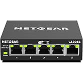 NETGEAR GS305E 5-Port Gigabit Ethernet Ethernet Switch (10/100/1000) Manageable for Simple and Affordable Connectivity for Sm