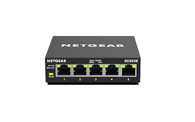 NETGEAR 5-Port Gigabit Ethernet Easy Smart Managed Essentials Switch GS305E - Desktop or Wall Mount, Home Network Hub, Office Ethernet Splitter
