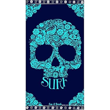 Promoflash83 Serviette De Plage Jacquard Tête De Mort Skull