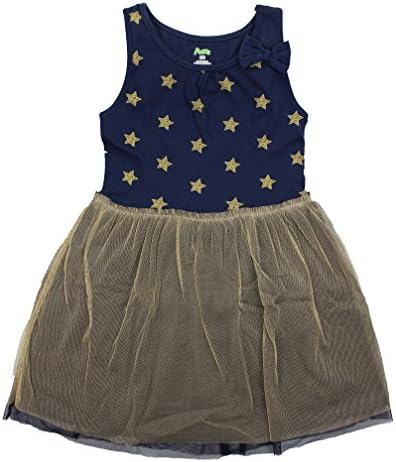 PLove Girls 100% Cotton Casual Sleeveless Tulle Dress Size 4T-5, Navy