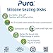 Pura Kiki Bottle Silicone Sealing Disks | Plastic-Free, Medical Grade, Unbreakable, Airtight | Baby Formula Milk, Food Storage, Breastmilk Storage for Travel | 3-Piece (Blue, Orange, Green)