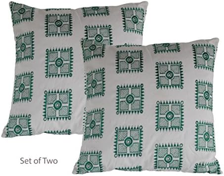 Forcefree+ Decorative Cotton Embroidered with cut work fabric Cushion Cover / Pillow Caee / throw Pillow Size 45 X 45 CMPack of Two