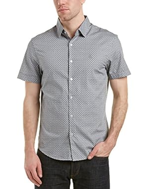 Mens Woven Shirt, M, Blue