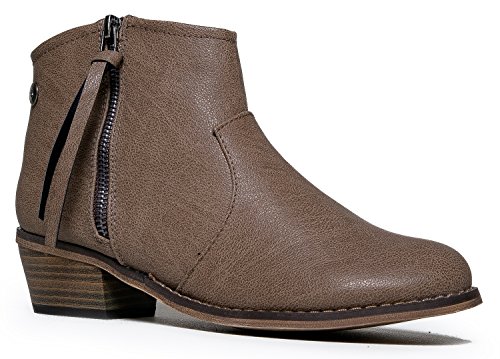 Breckelles Dorado-11 Western Boots, Beige Pu, 8