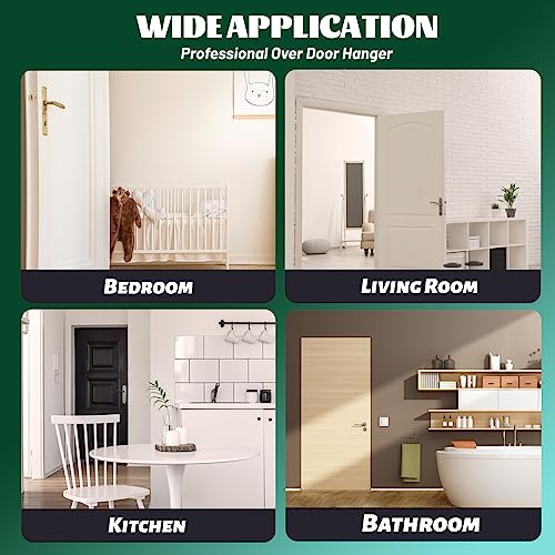 MIVITOOM Over Door Hanger with 5 Hooks,Heavy Duty Hooks for Coat, Towel, Keys and Bag Storage (White), 11CM-WHITE-5HOOKS